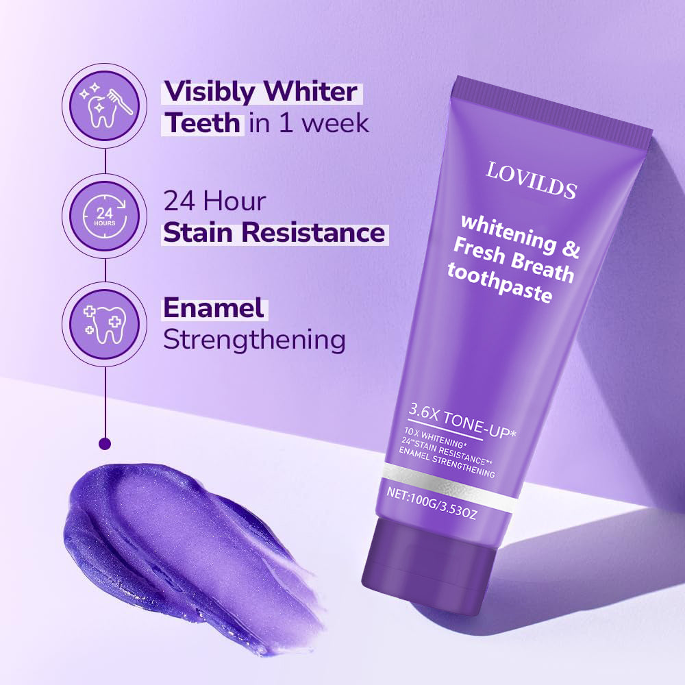 LOVILDS™ Whitening & Fresh Breath Toothpaste – Natural Whitening & Gum Care✨