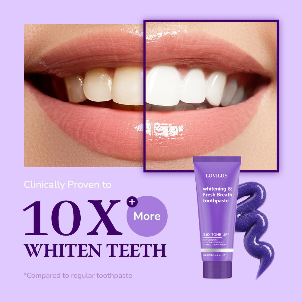 LOVILDS™ Whitening & Fresh Breath Toothpaste – Natural Whitening & Gum Care✨
