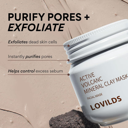 🔥LOVILDS™ Active Volcanic Mineral Clay Mask-Pore Cleansing & Oil Balancing